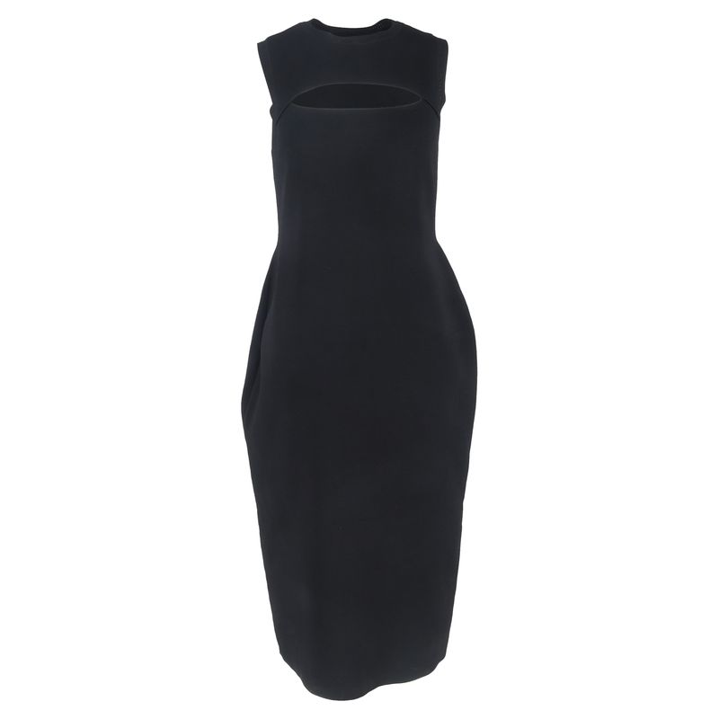 Victoria Beckham Vb Body Cutout Midi Dress In Black Viscose